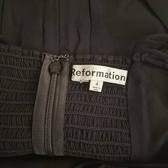 NEW Reformation Juliette Midi Dress in Black Tie Straps Side Slit | size 4 - Picture 8 of 13